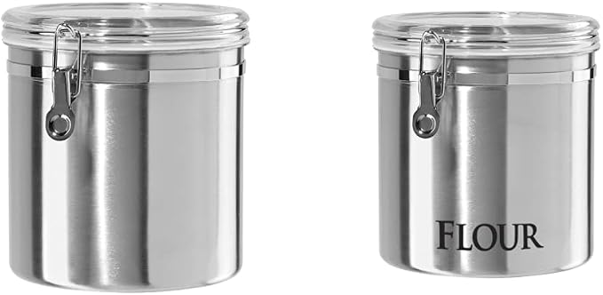Oggi Stainless Steel Kitchen Canister 152oz + Oggi Jumbo 8" Stainless Steel by OGGI