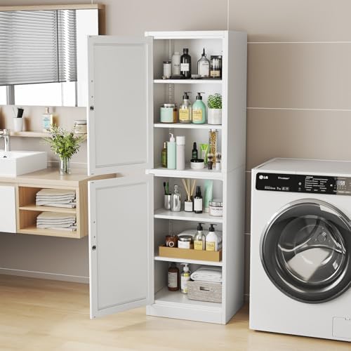pozdeg 67" White Lockable Tall Narrow Metal Storage Cabinet