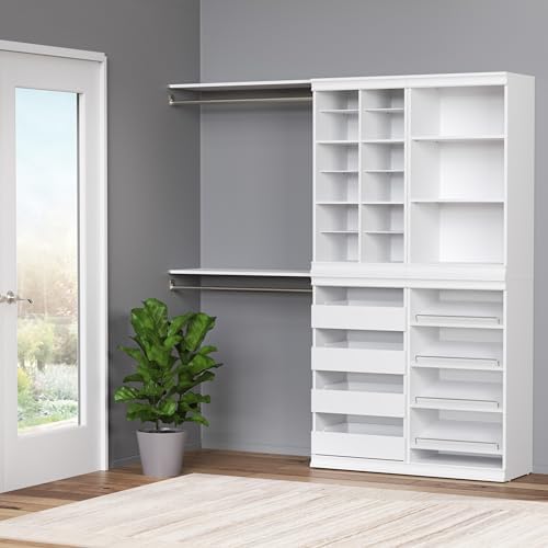 ClosetMaid Modular Storage Shelf Unit with 12 Adjustable Shelves & Divide...