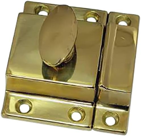 QCAA Traditional Large Oval Turn Cabinet Latch, Solid Brass, - Image 2