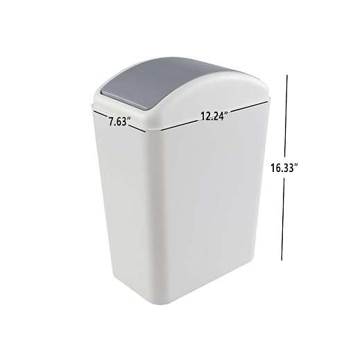 4.5 Gallon Swing Top Garbage Can, Plastic Trash Bin - Image 2