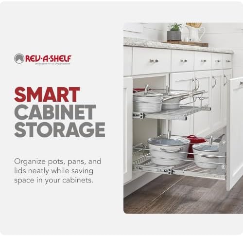 Rev-A-Shelf Pullout Organizer for Cabinets, Min Opening Width of 18"