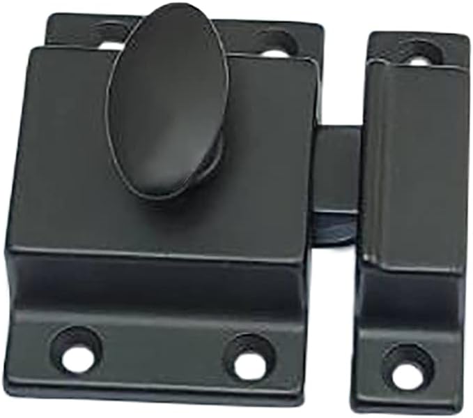 QCAA Traditional Large Oval Turn Cabinet Latch, Solid Brass, by QCAAHardware