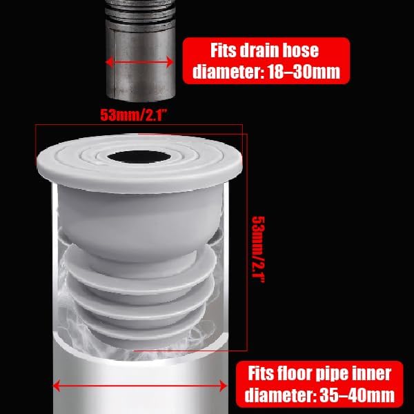Pack of 2 Washing Machine Hose Sealing Rings, Strainer Drain Pipe Silicone - Image 3