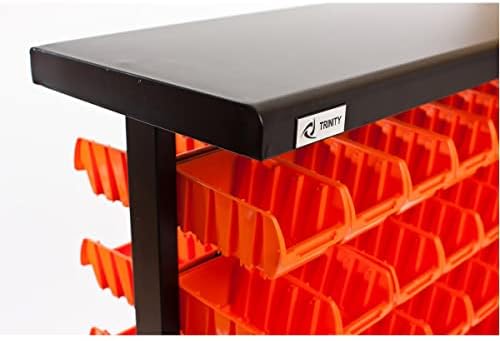 TRINITY Rolling Storage Bin Rack & Parts Organizer, 7-Tier Dual-Sided Bin...