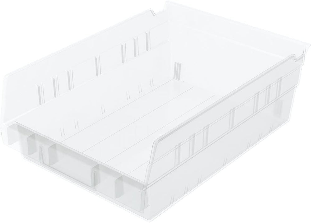 Akro-Mils 30150 Heavy Duty Plastic Shelf Bins, 12"x 8"x 4", Cl...