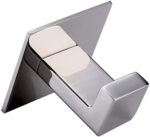 4PC Self Adhesive 304 Stainless Steel Bathroom Square Towel Hook Chrome Finis...