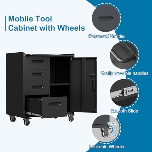 6-Piece Garage Storage Cabinets System Heavy Duty Workshop Set