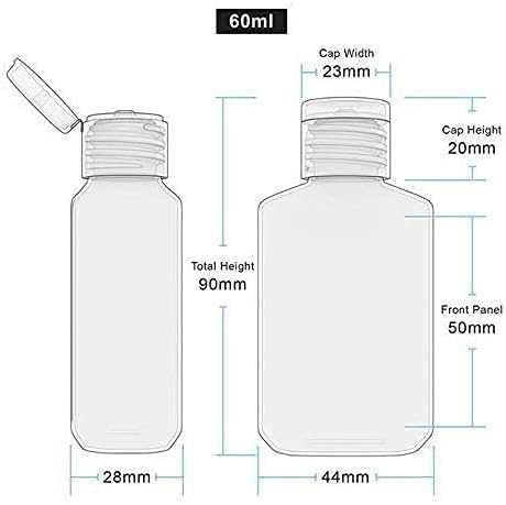 2oz Empty Hand Sanitizer Travel Size Bottles, Refillable Clear Plastic - Image 7