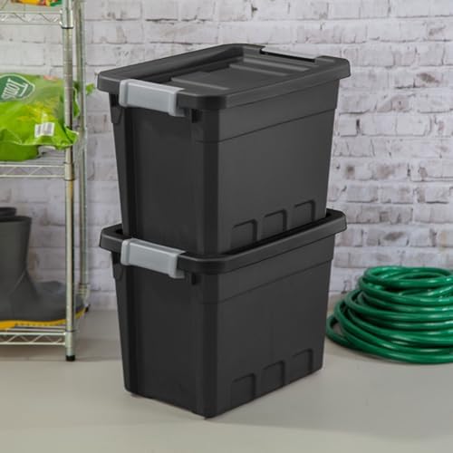 Sterilite Stacker Tote with Latching Lids for Garage, 7.5 Gallon, 24-Pack