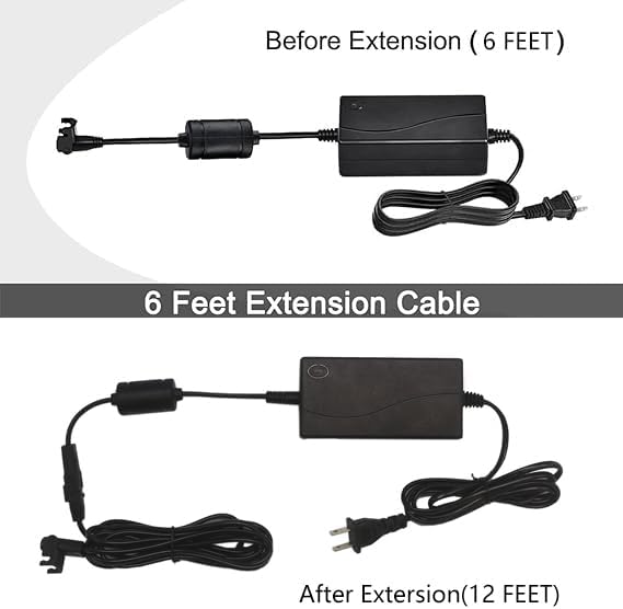 Universal Power Cord for Recliner Chair, 2-pin 29V 2A Recliner Power Supply Whit Magnetic Ring Extension Cable Compatible with Most Models for Recliner, Lift Chairs and Sofa