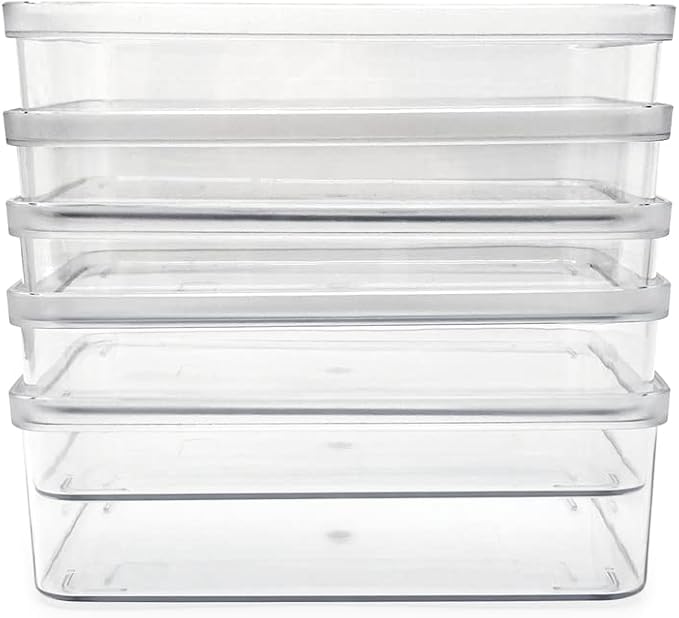 Isaac Jacobs 5-Pack Small Clear Storage Bins, Plastic Organizer - Image 5