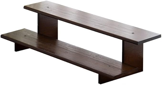 2 Tier Wood Desktop Ladder Storage Rack, Bamboo Wooden Storage Shelf by Unknown