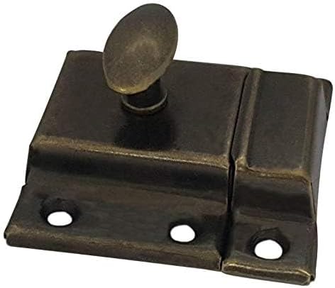 QCAA Oval Turn Cabinet Latch, for Cupboard & Other Furniture, Antique Brass - Image 3