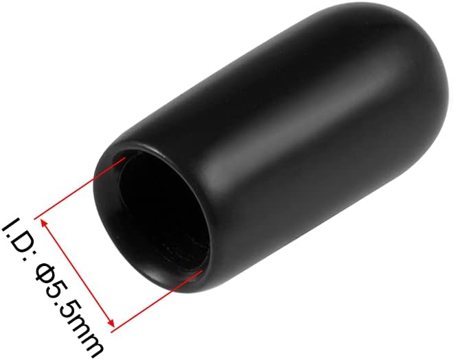 uxcell 20pcs Rubber End Caps 5.5mm ID Vinyl Round Tube Bolt Cap Cover Thread - Image 3