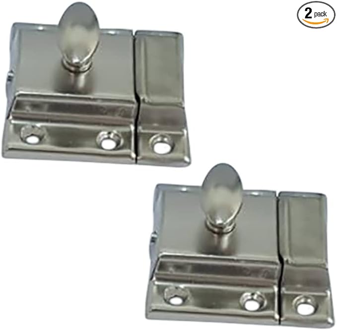 QCAA Oval Turn Cabinet Latch, for Cupboard & Other Furniture, Satin Nickel by QCAAHardware