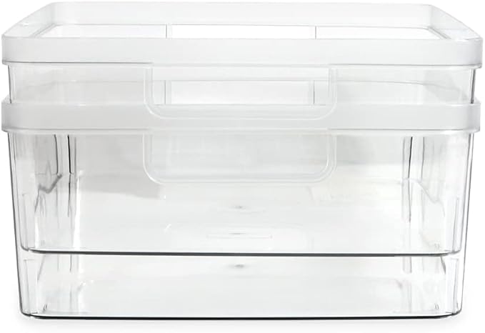 Isaac Jacobs 2-Pack Large Clear Storage Bins w/Cutout Handles, Plastic Organizer - Image 6