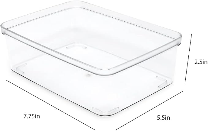 Isaac Jacobs 5-Pack Small Clear Storage Bins, Plastic Organizer - Image 3