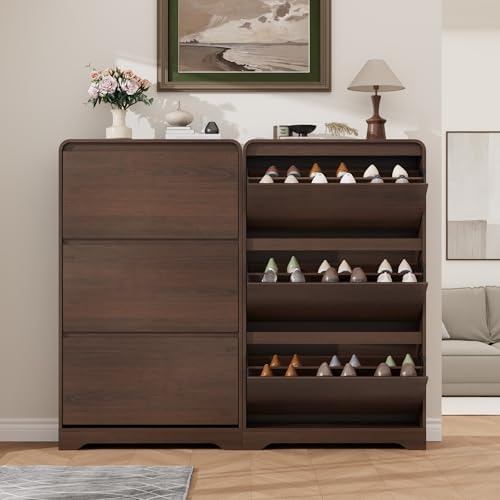 Garvee Hidden Shoe Cabinet, Brown