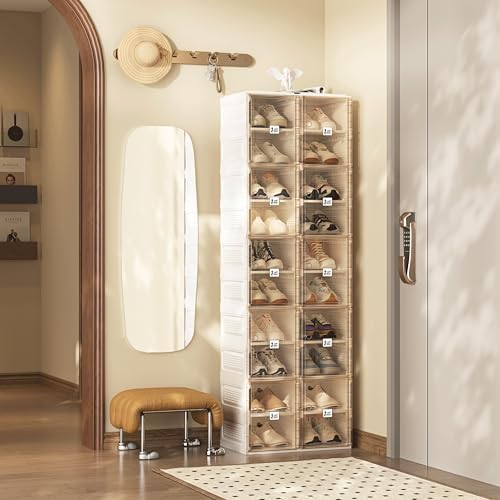 ANTBOX Shoe Organizer Storage Box, Portable Folding Shoe Rack For Closet With...