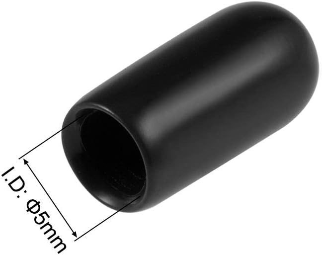 uxcell 20pcs Rubber End Caps 5mm ID Vinyl Round Tube Bolt Cap Cover Thread - Image 3