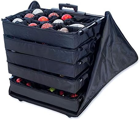 [TreeKeeper Telescoping Christmas Ornament Storage Box with Dividers] - Adjus...