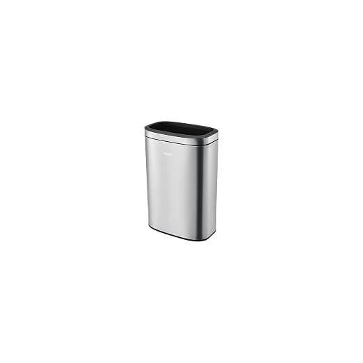 Global Industrial 10-1/2 Gallon Stainless Steel Slim Open Top Receptacle - Image 5