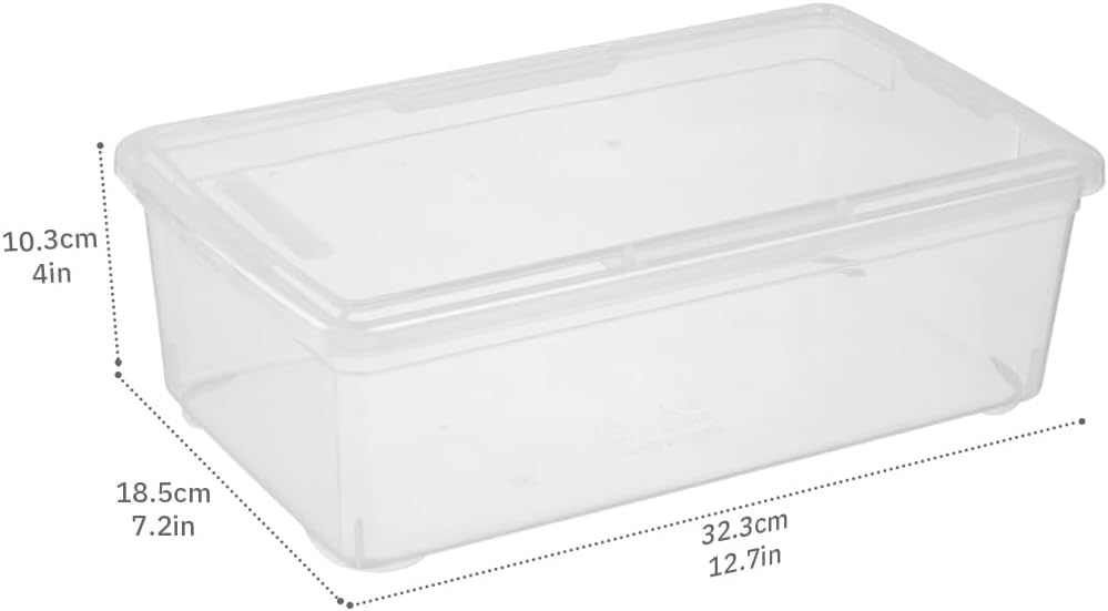 12 Pack 6Qt Shoe Storage Box Clear Plastic Storage box with Lid
