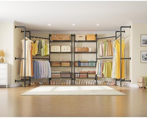 Timate X3 Expandable Heavy Duty Clothes Rack Wall Mounted Clothing Rack for H...