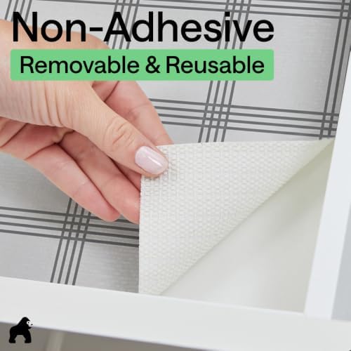 GORILLA GRIP Shelf Liner, Kitchen Drawer Protector, 24x240 Gray White