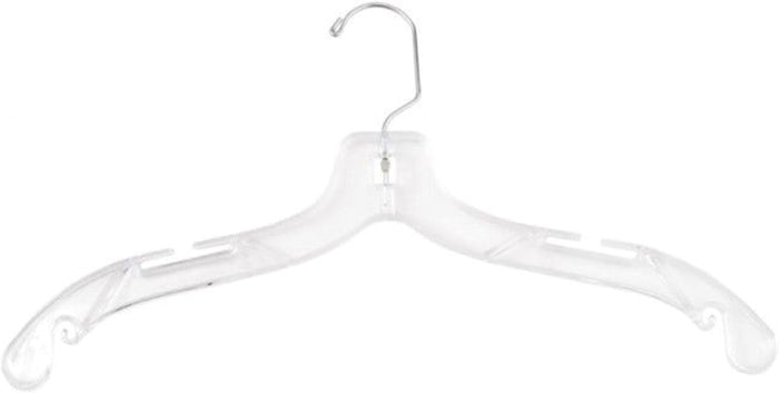 NAHANCO 19" Clear Heavy Weight Plastic Shirt Hangers, 100 Pack