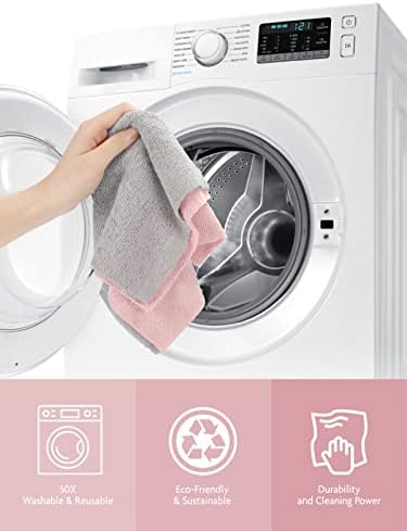 Fantasticlean Microfiber Cleaning Cloth Roll- 30 Sheets, 12" x 12" (Pink) | Super Absorbent, Lint-free, Tear-away Microfiber Towel Roll, for All-Purpose Cleaning, Reusable Alternative to Paper Towels