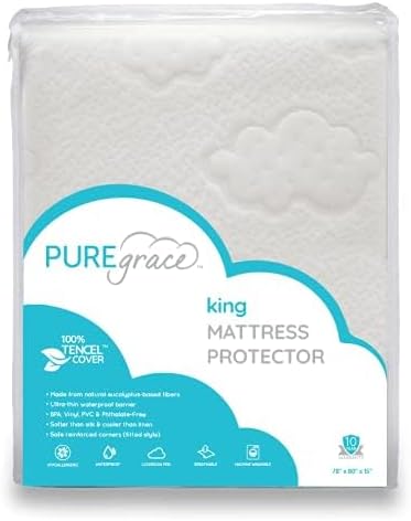 PUREgrace Tencel Mattress Protector – Waterproof, Noiseless Cover, Soft and by PUREgrace