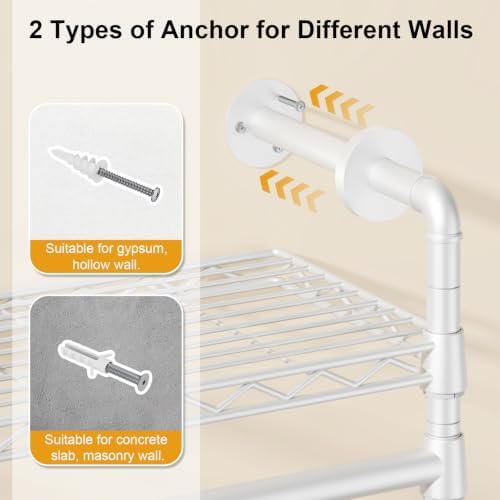 ULIFHOME M7 Wall-Mounted Clothes Rack, Heavy-Duty Garment Closet Rack