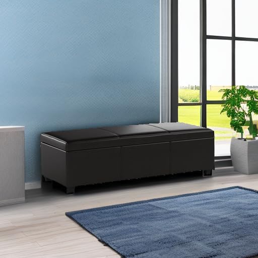 BELLEZE Storage Faux Leather Ottoman, 47 Inch Bench Bedroom Bench - Image 6