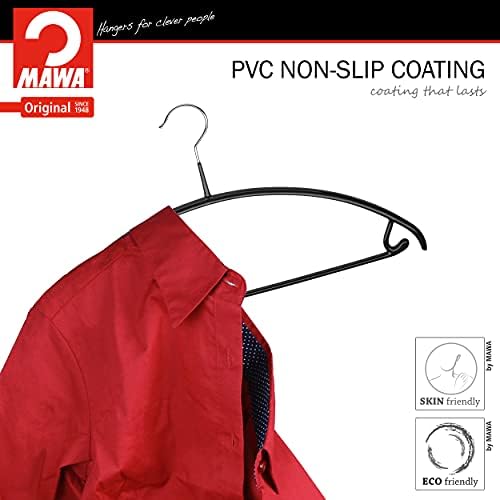 Mawa by Reston Lloyd Non Slip Metal Clothing Hanger, Smooth Shoulder Support ...