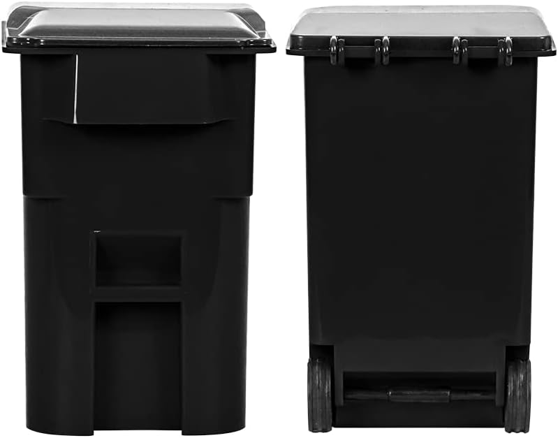 Mini Black Trash Can with Lid & Wheels for Wrestling Action Figures | Add Backstage Detail with a 4.25-Inch Black Trash Can Featuring an Opening Lid, Front Handle and Rolling Wheels