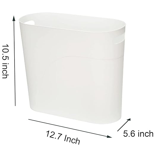 Small Trash Can Plastic Bathroom Wastebasket 3.2 Gallon Slim Garbage Container - Image 4