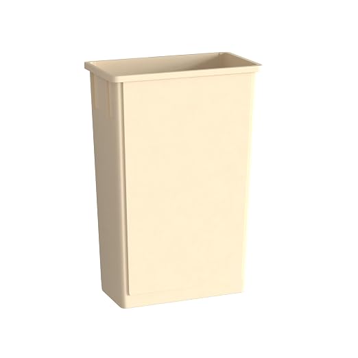 23 Gallon Beige Slim Jim Trash Can by Krollen+Industrial