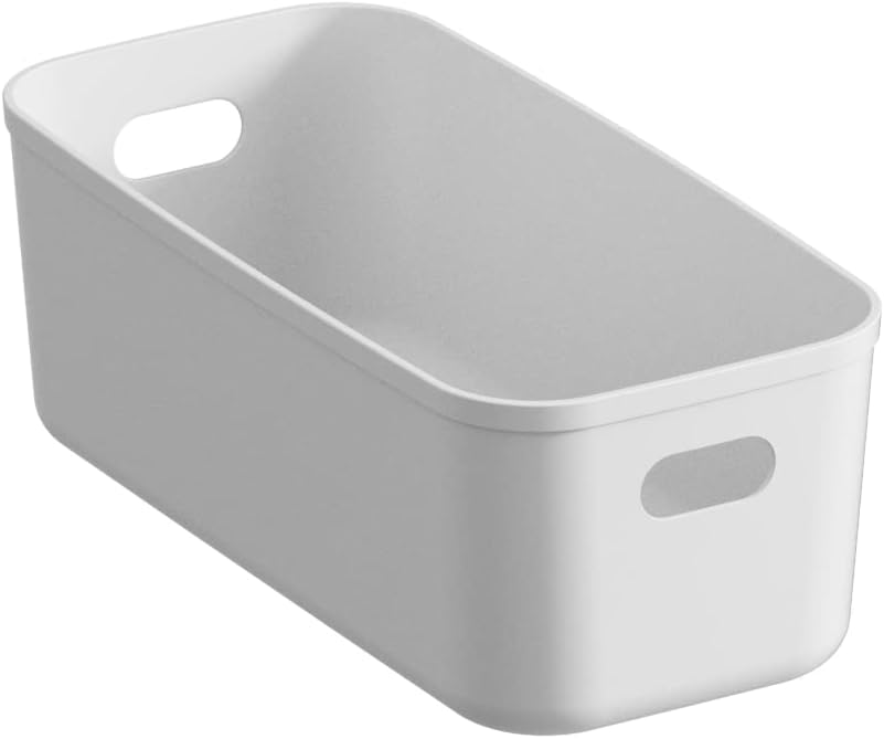 White Plastic Bins/Storage Organizers - Pantry Baskets, Bins for Shelves, Org...