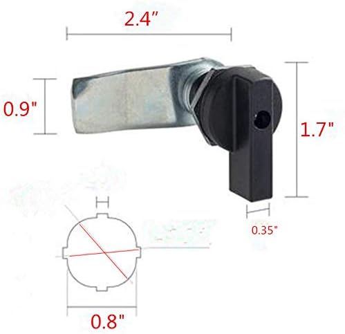 WJSKDQ 2PCS Thumb Operated Offset Thumb Cam Lock Black Cam Lock - Image 5