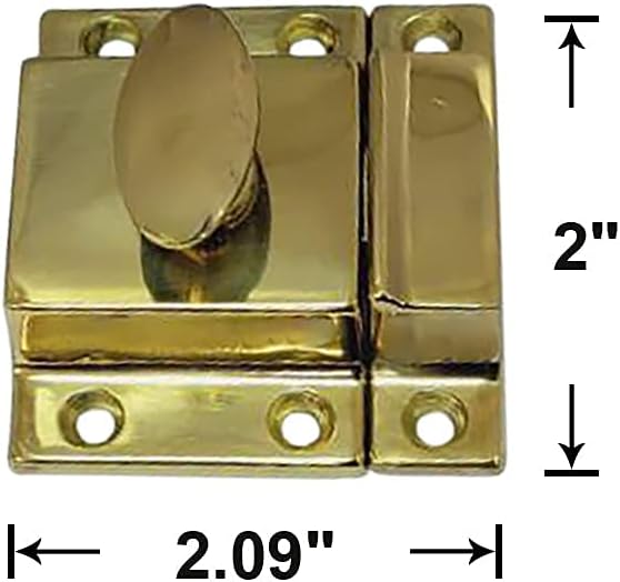 QCAA Traditional Large Oval Turn Cabinet Latch, Solid Brass, - Image 3