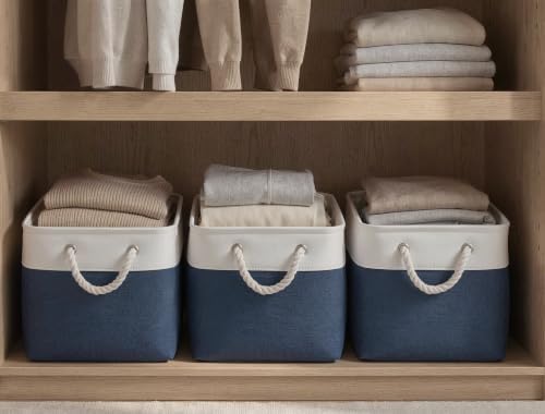 15x11x10 In Foldable Fabric Large Storage Bins with Handle 6 Pack