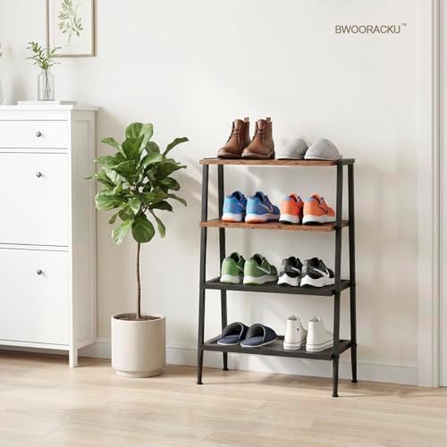 A-Shaped Shoe Rack, 4-Tier, Holds 8 Pairs, Compact Entryway