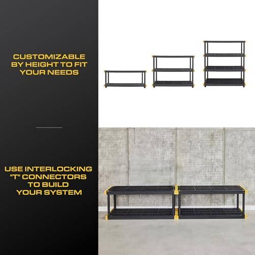 CX Heavy Duty 4-Tier Garage Storage Shelves + 8-pack 27-Gallon Bins & Lids