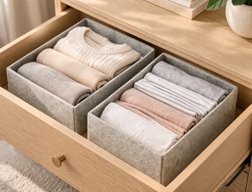 YBM HOME Clothes Drawer Organizer - Set of 2 Drawer Organizers for Bra, Under...