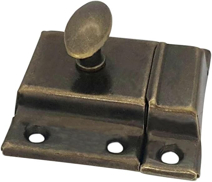 QCAA Oval Turn Cabinet Latch, for Cupboard & Other Furniture, Antique Brass by QCAAHardware