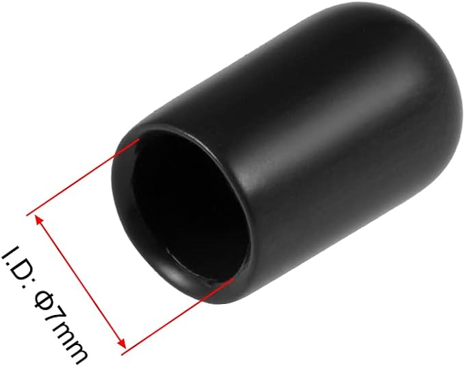 uxcell 20pcs Rubber End Caps 7mm ID Vinyl Round Tube Bolt Cap Cover Thread - Image 3