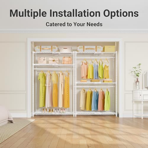 VIPEK X1 Expandable Clothes Rack Heavy Duty Adjustable Closet System White