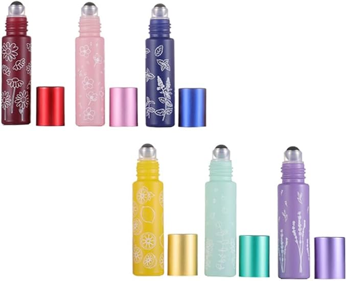 10 Pcs Purple Glass Essential Oil Roller Bottles, 10ml Refillable Roll-on - Image 4